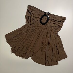 morgan de toi brown flowy midi skirt